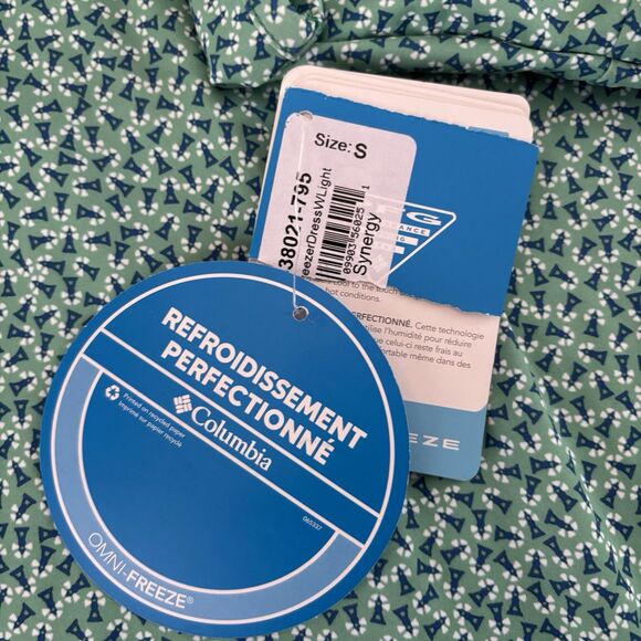 Columbia Dress Womens Size Small Omni Freeze Advanced Cooling Green Blue NWT - Picture 7 of 7